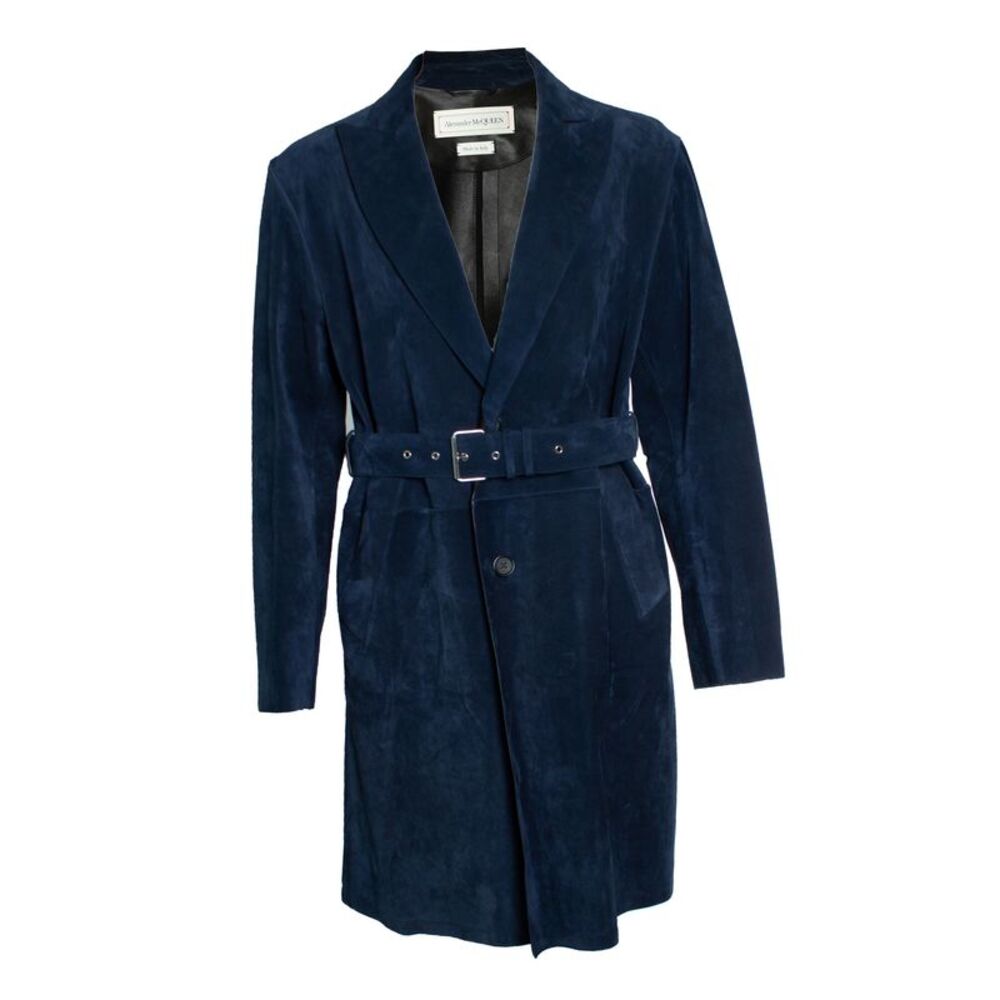 Alexander McQueen, Blue suede trench coat